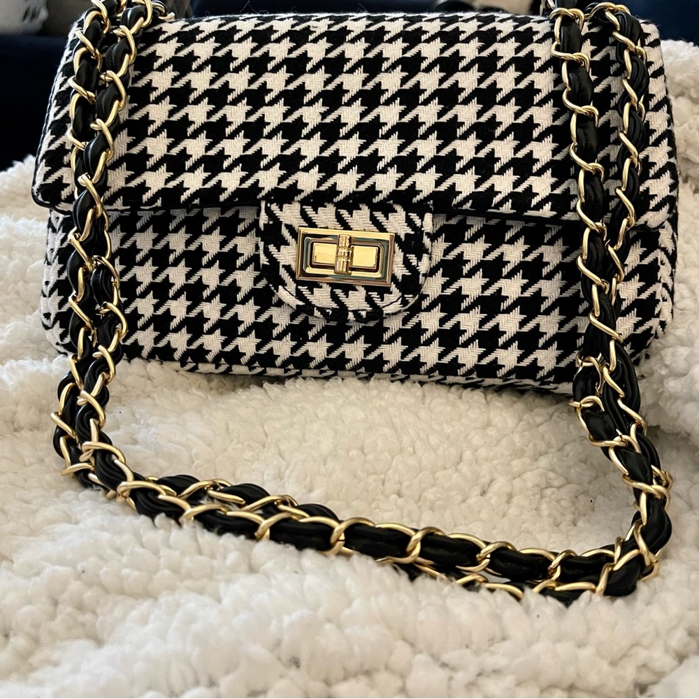 Houndstooth Crossbody Bag